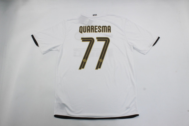 Retro Jersey 2008-2009 Inter Milan QUARESMA 77 Away White Vintage Soccer Jersey