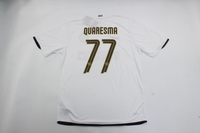 Retro Jersey 2008-2009 Inter Milan QUARESMA 77 Away White Vintage Soccer Jersey