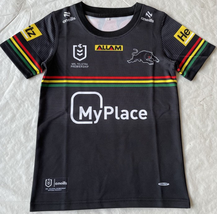 Youth 2024 Child Leopard Black Rugby Jersey