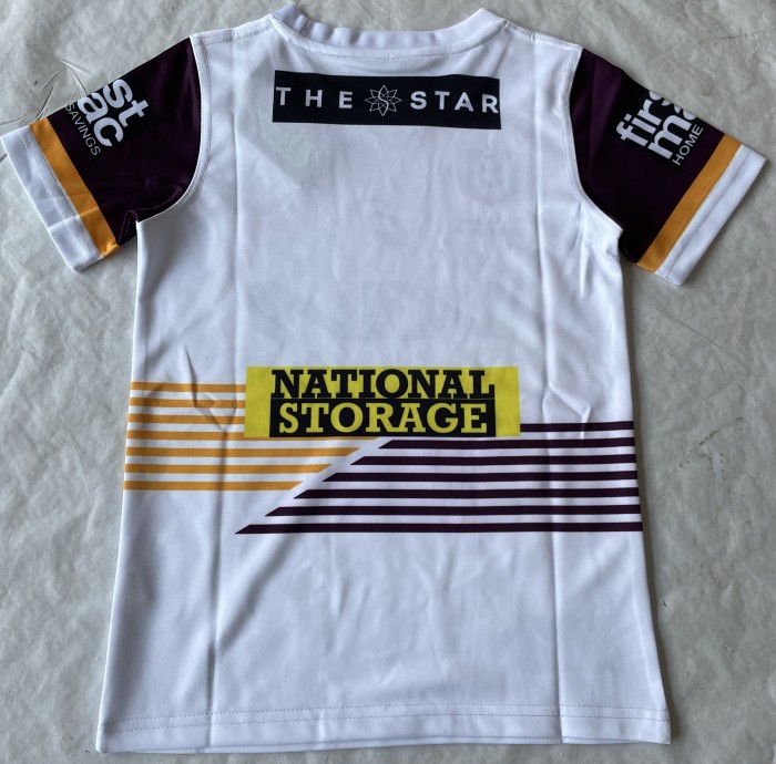 Youth 2024 Brisbane Broncos White Rugby Jersey