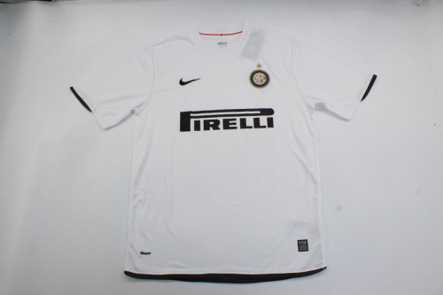 Retro Jersey 2008-2009 Inter Milan QUARESMA 77 Away White Vintage Soccer Jersey