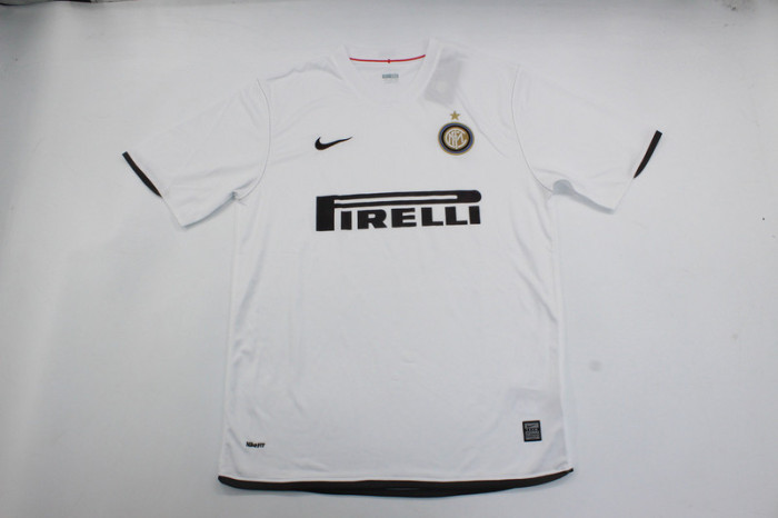 Retro Jersey 2008-2009 Inter Milan QUARESMA 77 Away White Vintage Soccer Jersey