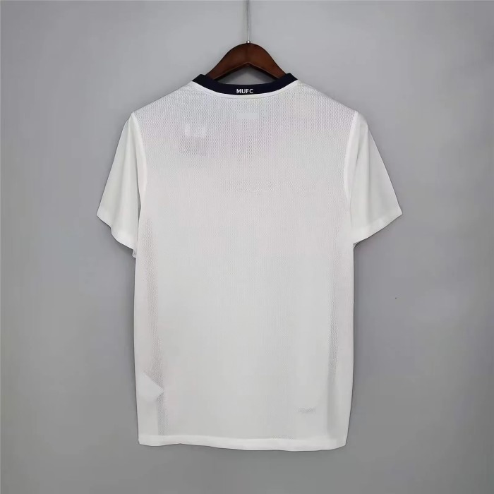 with Front Lettering Retro Jersey 2008-2009 Manchester United Away White Soccer Jersey