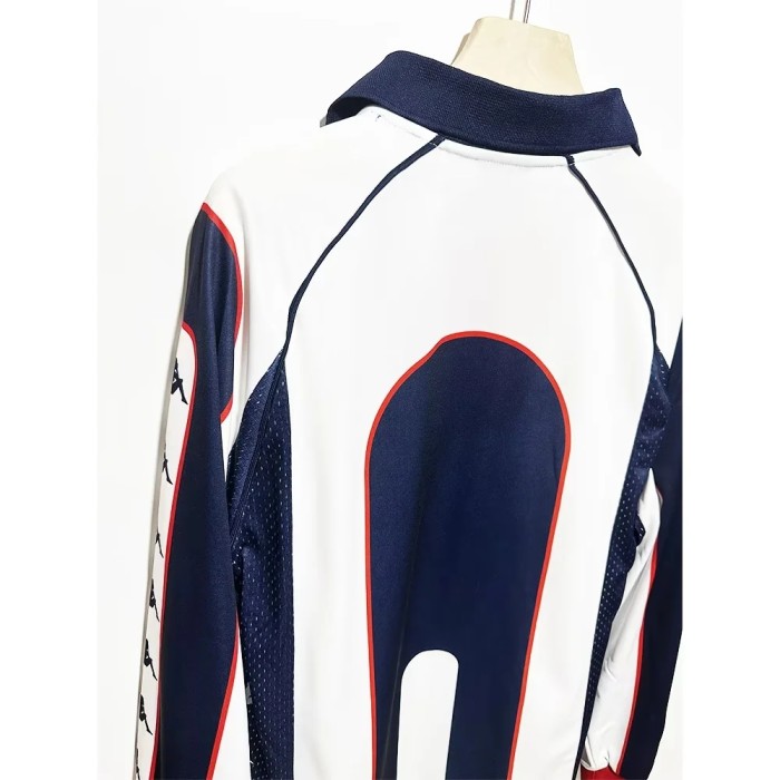 Long Sleeve Retro Crvena zvezda Football Shirt 1999-2001 Vintage Red Star Belgrade Away White Soccer Jersey