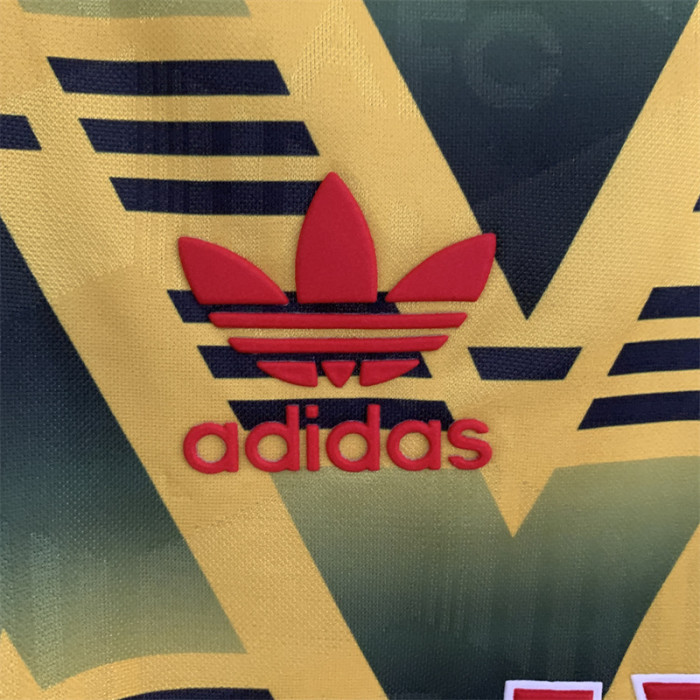 Long Sleeve Retro Jersey 1991-1993 Arsenal Away Yellow Vintage Soccer Jersey