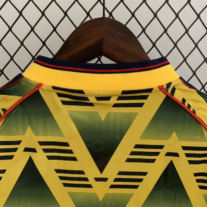 Long Sleeve Retro Jersey 1991-1993 Arsenal Away Yellow Vintage Soccer Jersey