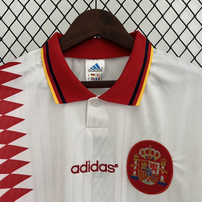 Retro Jersey 1994 Spain Away White Soccer Jersey Vintage Football Shirt