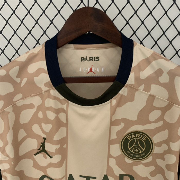 Maillot PSG Fan Version 2023-2024 Paris Saint-Germain 4th Away Beige Soccer Jersey