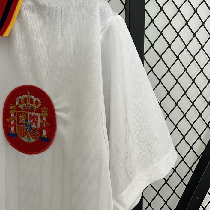 Retro Jersey 1994 Spain Away White Soccer Jersey Vintage Football Shirt