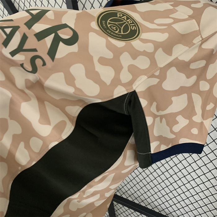 Maillot PSG Fan Version 2023-2024 Paris Saint-Germain 4th Away Beige Soccer Jersey