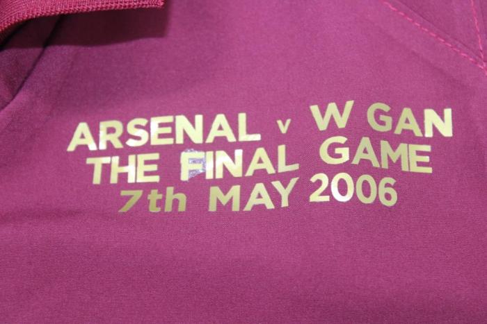 with Front Lettering+EPL Patch Retro Jersey Long Sleeve 2005-2006 Arsenal Home Soccer Jersey