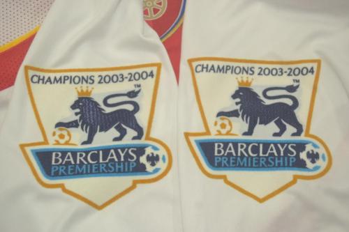 with EPL Patch Long Sleeve Retro Jersey 2004-2005 Arsenal Home Soccer Jersey Vintage Football Shirt