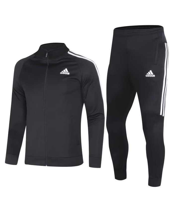 AD Red Soccer Training Jacket and Pants Black Football Suits Blue