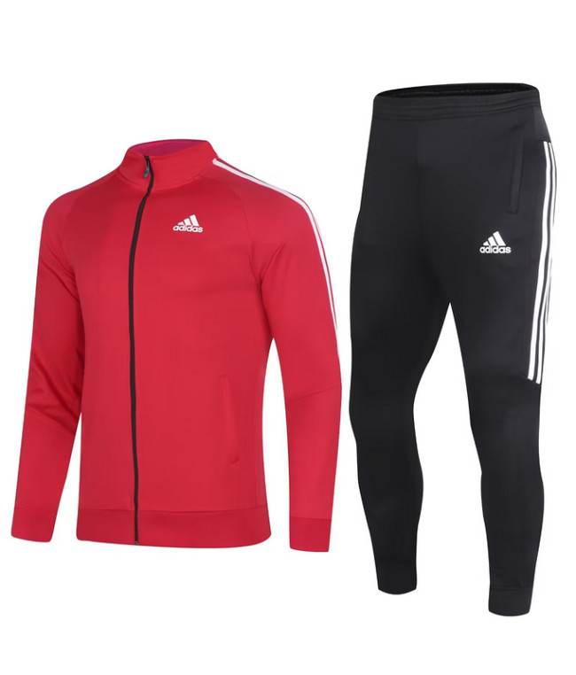 AD Red Soccer Training Jacket and Pants Black Football Suits Blue