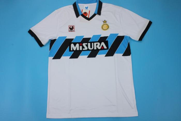 Retro Jersey 1990-1991 Inter Milan 10 Away White Soccer Jersey Vintage Inter Football Shirt