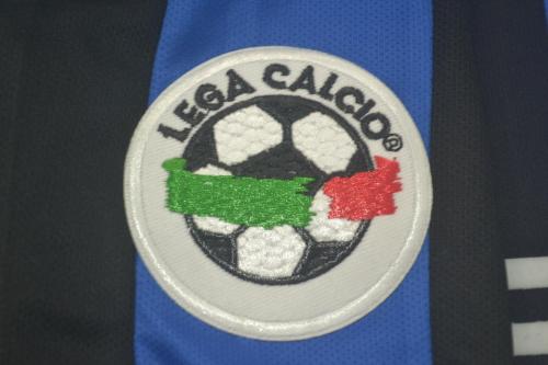 with Serie A Patch Retro Jersey Inter Milan 2002-2003 Home Soccer Jersey Vintage Football Shirt