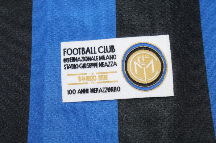 with Scudetto+Serie A Patch Retro Jersey 2007-2008 Inter Milan Home Soccer Jersey Vintage Football Shirt