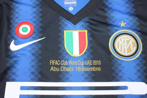 with Front Lettering+Scudetto+Italia Coppa+FIFA Patch Retro Jersey 2010-2011 Inter Milan Fifa Cup World Cup Final Home Soccer Jersey Vintage Football Shirt