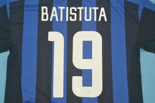 with Serie A Patch Retro Jersey Inter Milan 2002-2003 BATISTUTA 19 Home Soccer Jersey Vintage Football Shirt