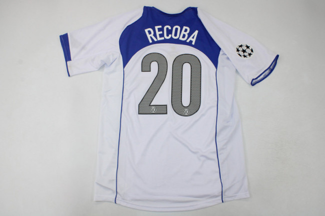 Retro Shirt 2004-2005 Inter Milan RECOBA 20 Vintage Away White Soccer Jersey