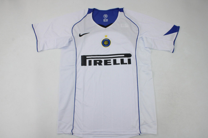 Retro Shirt 2004-2005 Inter Milan RECOBA 20 Vintage Away White Soccer Jersey