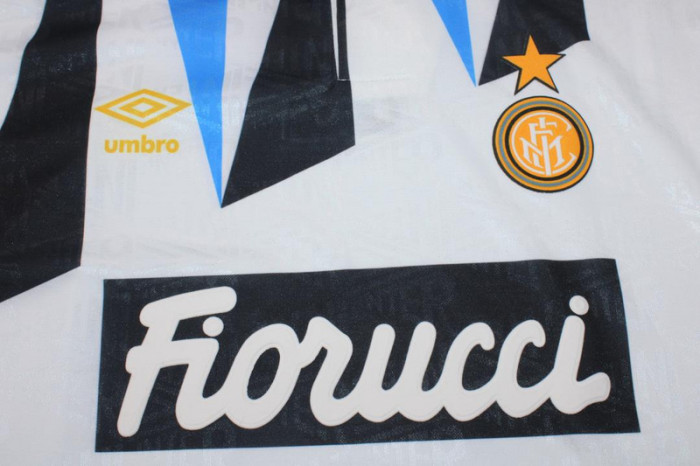 Retro Jersey 1991-1992 Inter Milan Away White Soccer Jersey Vintage Football Shirt