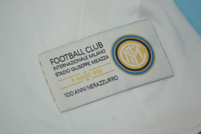 with Scudetto+Serie A Patch Retro Jersey 2007-2008 Inter Milan Away White Soccer Jersey