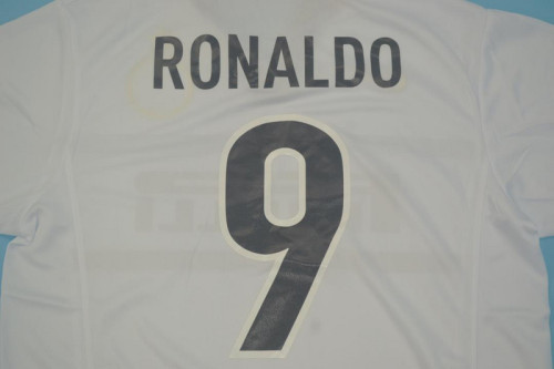 Retro Jersey 1998-1999 Inter Milan RONALDO 9 Away White Soccer Jersey Vintage Football Shirt