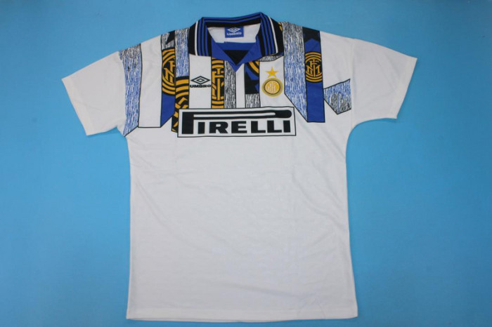 Retro Jersey 1995-1996 Inter Milan DELVECCHIO 21 Away White Soccer Jersey Vintage Football Shirt