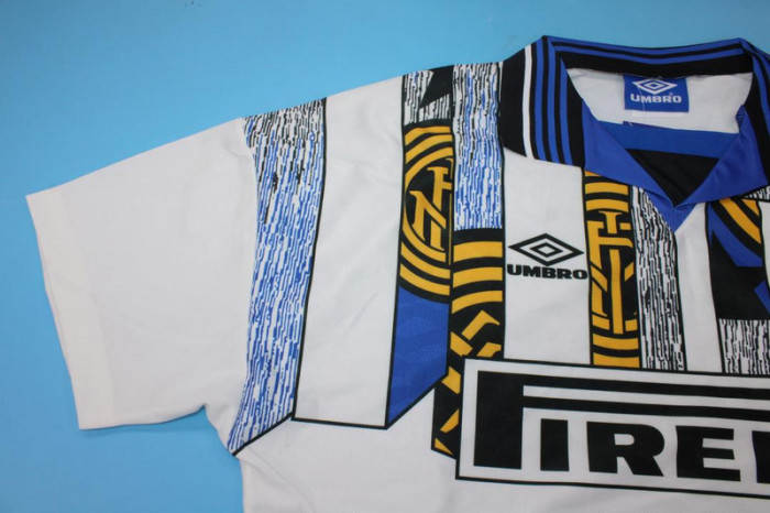 Retro Jersey 1995-1996 Inter Milan DELVECCHIO 21 Away White Soccer Jersey Vintage Football Shirt