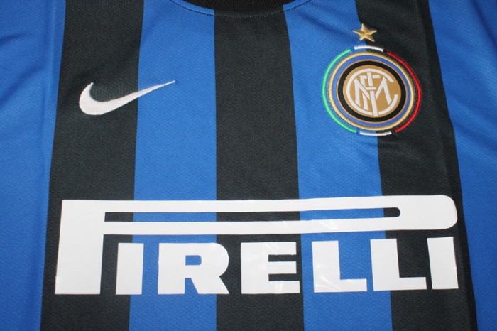 with Scudetto+UCL Patch Retro Jersey Inter Milan 2009-2010 Home Soccer Jersey