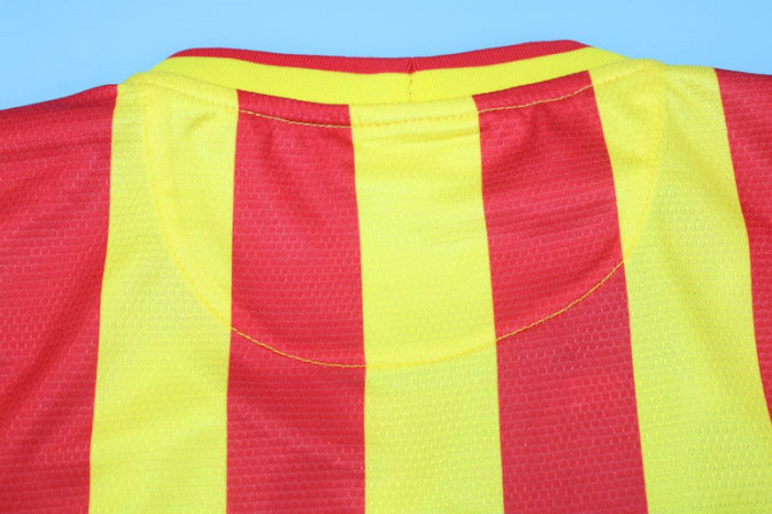 with LFP Patch Retro Jersey 2013-2014 Barcelona Away Yellow Soccer Jersey