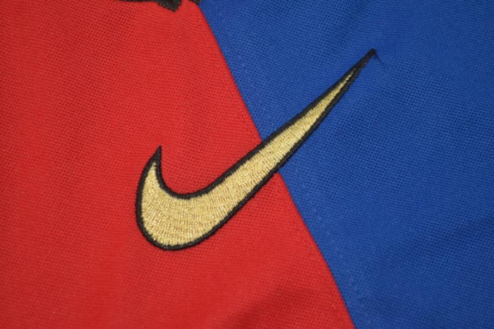with Patch Long Sleeve Retro Jersey 1999-2000 Barcelona Home Soccer Jersey Vintage Football Shirt