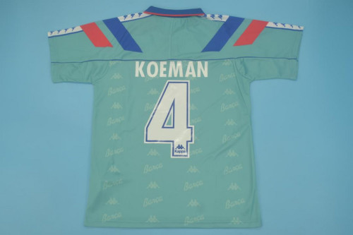 Retro Jersey 1992-1995 Barcelona KOEMAN 4 Away Soccer Jersey Vintage Football Shirt
