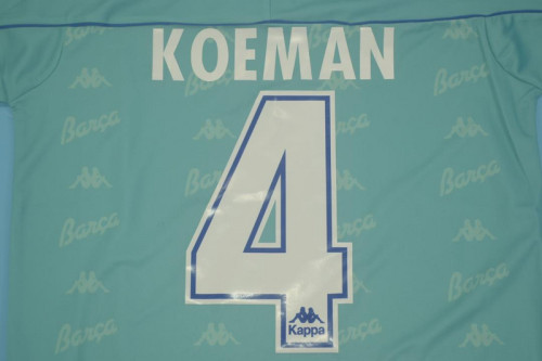 Retro Jersey 1992-1995 Barcelona KOEMAN 4 Away Soccer Jersey Vintage Football Shirt