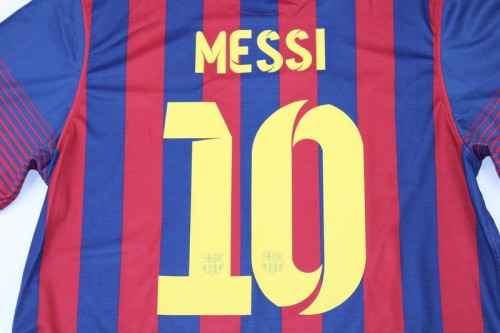 with LFP Patch Retro Jersey 2013-2014 Barcelona MESSI 10 Home Soccer Jersey Vintage Football Shirt