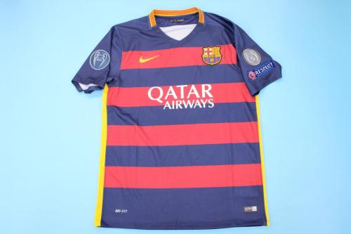 with UCL Patch Retro Jersey 2015-2016 Barcelona Home Soccer Jersey Vintage Football Shirt