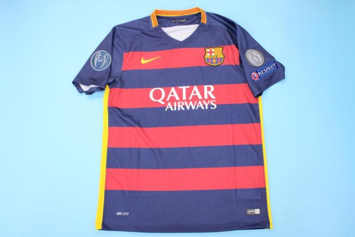 with UCL Patch Retro Jersey 2015-2016 Barcelona Home Soccer Jersey Vintage Football Shirt
