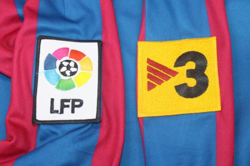 With LFP+TV3 Patch Retro Jersey Long Sleeve 2005-2006 Barcelona Home Soccer Jersey Vintage Football Shirt