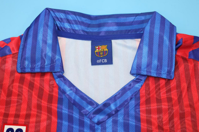 Long Sleeve Retro Jersey 1991-1992 Barcelona Home Soccer Jersey Vintage Football Shirt