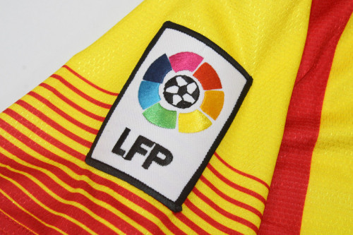 with LFP Patch Retro Jersey 2013-2014 Barcelona Away Yellow Soccer Jersey