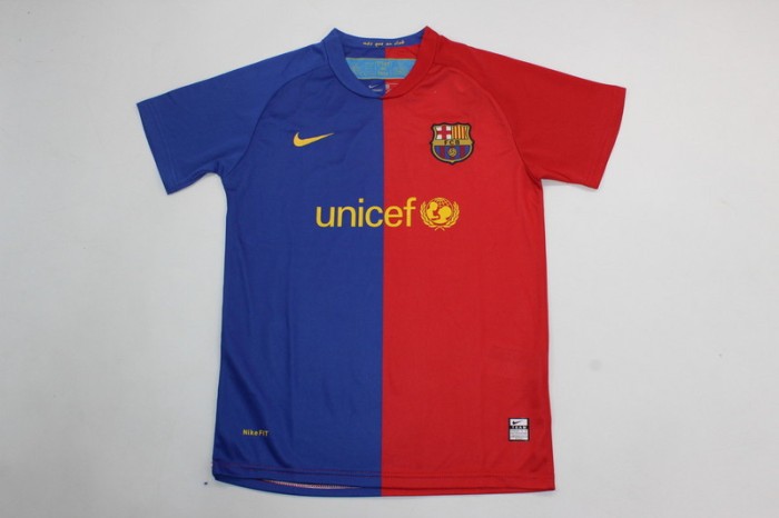Retro Youth Uniform 2008-2009 Barcelona Home Soccer Jersey Shorts Vintage Child Football Kit