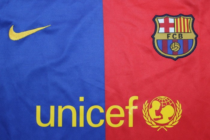 Retro Youth Uniform 2008-2009 Barcelona Home Soccer Jersey Shorts Vintage Child Football Kit