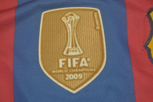 with UCL Patch+Golden FIFA Patch Long Sleeve Retro Jersey Barcelona 2010-2011 UCL Final Home Soccer Jersey