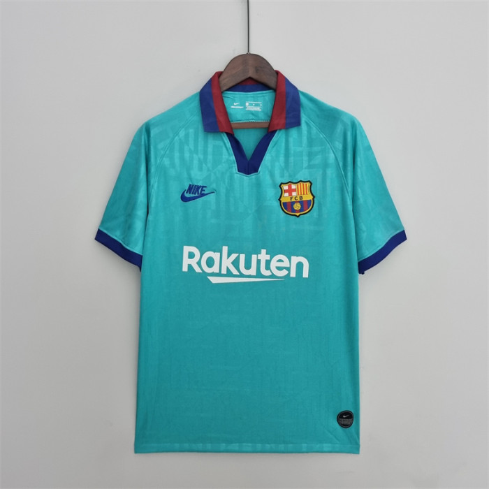 Retro Jersey 2019-2020 Barcelona Third Away Blue Soccer Jersey Vintage Football Shirt