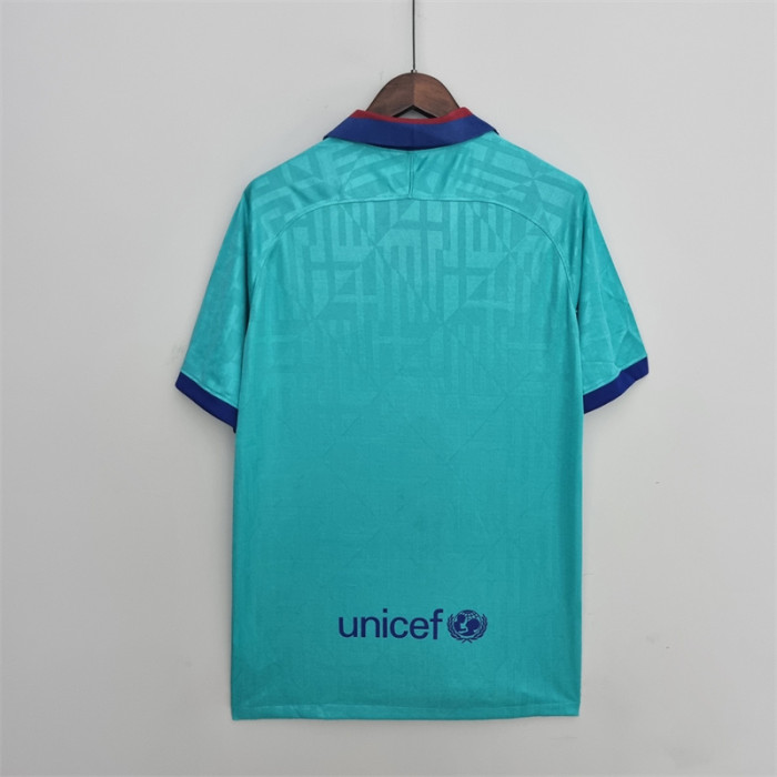Retro Jersey 2019-2020 Barcelona Third Away Blue Soccer Jersey Vintage Football Shirt