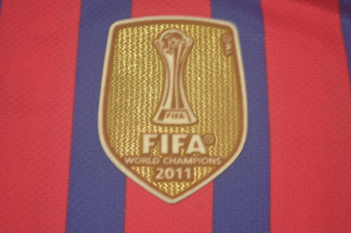 with Golden FIFA+UCL Patch Retro Jersey 2011-2012 Barcelona Home Soccer Jersey