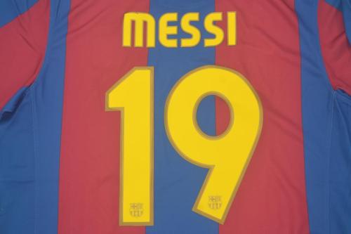 with LFP Patch Retro Jersey 2007-2008 Barcelona MESSI 19 Home Soccer Jersey Vintage Football Shirt