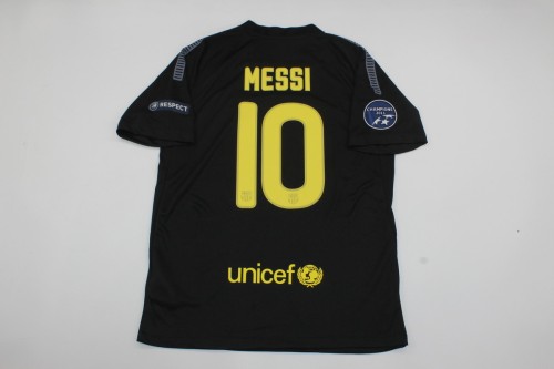 with Golden FIFA+UCL Patch Retro Jersey 2011-2012 Barcelona Away Black Soccer Jersey