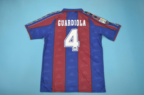 with LFP Patch Retro Jersey 1996-1997 Barcelona 4 GIOVANNI Home Soccer Jersey
